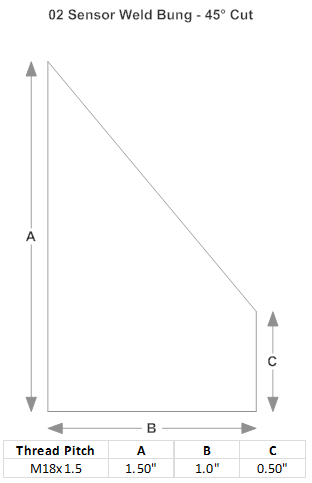 02 Sensor Bung 45 Degree Cut Angled