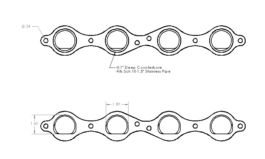 LS7 D-Port Head Flange