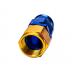 Stainless Steel Line Straight Adaptor, -4 AN Gold/Blue