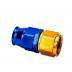 Stainless Steel Line Straight Adaptor, -4 AN Gold/Blue