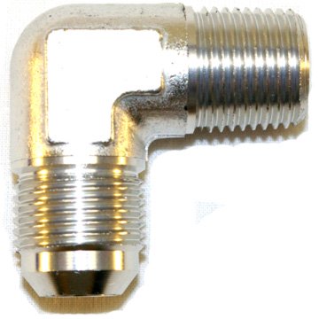 AN to NPT 90� Adaptor, -4 AN to 1/8'' NPT Silver