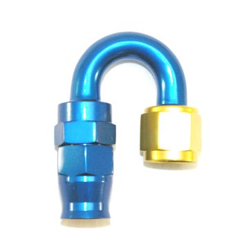 Stainless Steel Line 180� Adaptor, -4 AN Gold/Blue