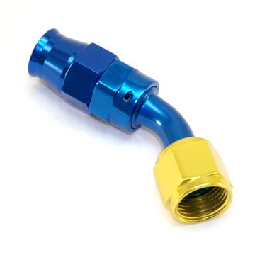 Stainless Steel Line 45� Adaptor, -4 AN Gold/Blue